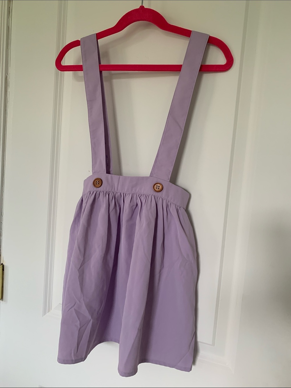 Girls' Lavender Suspender Skirt Dress - Casual